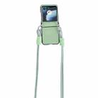 For Motorola Razr 40 Ultra Morandi Leather Texture Phone Case With Lanyard(Green) - 1