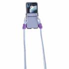 For Motorola Razr 40 Ultra Morandi Leather Texture Phone Case With Lanyard(Blue) - 1