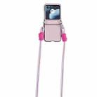 For Motorola Razr 40 Ultra Morandi Leather Texture Phone Case With Lanyard(Pink) - 1