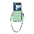 For Motorola Razr 40 Ultra Morandi Leather Texture Phone Case With Strap(Green) - 1