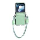 For Motorola Razr 50 Morandi Leather Texture Phone Case With Strap(Green) - 1