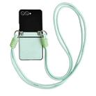 For Samsung Galaxy Z Flip7 5G Morandi Leather Texture Phone Case With Lanyard(Green) - 1