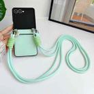For Samsung Galaxy Z Flip7 5G Morandi Leather Texture Phone Case With Lanyard(Green) - 2