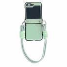 For Samsung Galaxy Z Flip5 Morandi Leather Texture Phone Case With Strap(Green) - 1