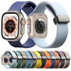 For Apple Watch Ultra 49mm Carbon Fiber Pattern Magnetic Buckle Silicone Watch Band(Royal Blue) - 2