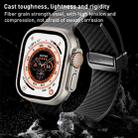 For Apple Watch Ultra 49mm Carbon Fiber Pattern Magnetic Buckle Silicone Watch Band(Royal Blue) - 5