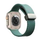 For Apple Watch 8 41mm Carbon Fiber Pattern Magnetic Buckle Silicone Watch Band(Dark Green) - 1