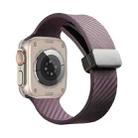 For Apple Watch SE 2023 40mm Carbon Fiber Pattern Magnetic Buckle Silicone Watch Band(Purple) - 1