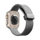 For Apple Watch Ultra 2 49mm Carbon Fiber Pattern Magnetic Buckle Silicone Watch Band(Grey) - 1