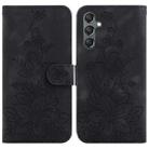 For Samsung Galaxy S23 FE 5G Lily Embossed Leather Phone Case(Black) - 1