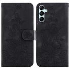 For Samsung Galaxy M54 Lily Embossed Leather Phone Case(Black) - 1