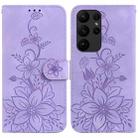 For Samsung Galaxy S23 Ultra 5G Lily Embossed Leather Phone Case(Purple) - 1