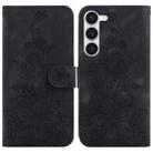 For Samsung Galaxy S23 5G Lily Embossed Leather Phone Case(Black) - 1