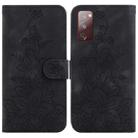 For Samsung Galaxy S20 FE 4G / 5G Lily Embossed Leather Phone Case(Black) - 1