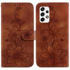 For Samsung Galaxy A53 5G Lily Embossed Leather Phone Case(Brown) - 1