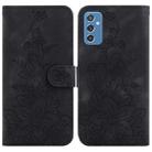 For Samsung Galaxy M52 5G Lily Embossed Leather Phone Case(Black) - 1