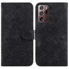 For Samsung Galaxy Note20 Ultra Lily Embossed Leather Phone Case(Black) - 1