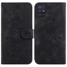 For Samsung Galaxy A51 5G Lily Embossed Leather Phone Case(Black) - 1