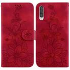 For Samsung Galaxy A70 / A70s Lily Embossed Leather Phone Case(Red) - 1