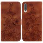 For Samsung Galaxy A50 / A30s / A50s Lily Embossed Leather Phone Case(Brown) - 1