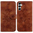 For Samsung Galaxy M34 5G/F34 5G Lily Embossed Leather Phone Case(Brown) - 1