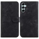 For Samsung Galaxy M34 5G/F34 5G Lily Embossed Leather Phone Case(Black) - 1