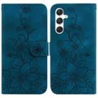 For Samsung Galaxy S24+ 5G Lily Embossed Leather Phone Case(Dark Blue) - 1