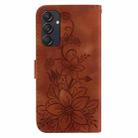 For Samsung Galaxy M55 Lily Embossed Leather Phone Case(Brown) - 3
