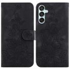 For Samsung Galaxy M15/F15 Lily Embossed Leather Phone Case(Black) - 1