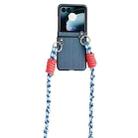 For Motorola Razr 40 Ultra Woven Texture Phone Case With Lanyard(Blue) - 1