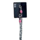 For Samsung Galaxy Z Fold5 Woven Texture Phone Case With Lanyard(Black) - 1