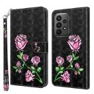 For Samsung Galaxy A25 5G 3D Painted Leather Phone Case(Rose) - 1