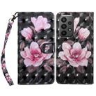 For Samsung Galaxy A25 5G 3D Painted Leather Phone Case(Pink Flower) - 1