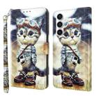 For Samsung Galaxy S23 FE 5G 3D Painted Leather Phone Case(Naughty Cat) - 1