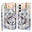 For Samsung Galaxy S23 FE 5G 3D Painted Leather Phone Case(Two Loving Cats) - 1