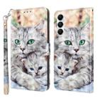 For Samsung Galaxy A05s 3D Painted Leather Phone Case(Two Loving Cats) - 1