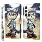 For Samsung Galaxy S24 5G 3D Painted Leather Phone Case(Naughty Cat) - 1