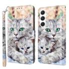 For Samsung Galaxy S24 5G 3D Painted Leather Phone Case(Two Loving Cats) - 1