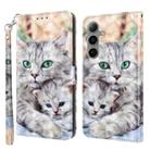 For Samsung Galaxy S24+ 5G 3D Painted Leather Phone Case(Two Loving Cats) - 1