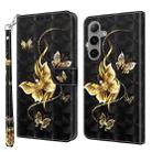 For Samsung Galaxy S24+ 5G 3D Painted Leather Phone Case(Golden Swallow Butterfly) - 1