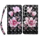 For Samsung Galaxy S24+ 5G 3D Painted Leather Phone Case(Pink Flower) - 1