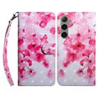 For Samsung Galaxy S24+ 5G 3D Painted Leather Phone Case(Red Flower) - 1