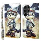 For Samsung Galaxy S24 Ultra 5G 3D Painted Leather Phone Case(Naughty Cat) - 1