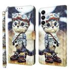 For Samsung Galaxy A35 5G 3D Painted Leather Phone Case(Naughty Cat) - 1