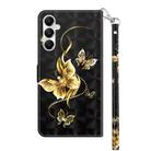 For Samsung Galaxy A35 5G 3D Painted Leather Phone Case(Golden Swallow Butterfly) - 3