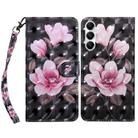 For Samsung Galaxy A35 5G 3D Painted Leather Phone Case(Pink Flower) - 1