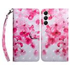 For Samsung Galaxy A35 5G 3D Painted Leather Phone Case(Red Flower) - 1