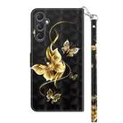 For Samsung Galaxy A55 5G 3D Painted Leather Phone Case(Golden Swallow Butterfly) - 3