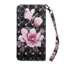 For Samsung Galaxy A55 5G 3D Painted Leather Phone Case(Pink Flower) - 3