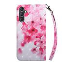 For Samsung Galaxy A55 5G 3D Painted Leather Phone Case(Red Flower) - 3